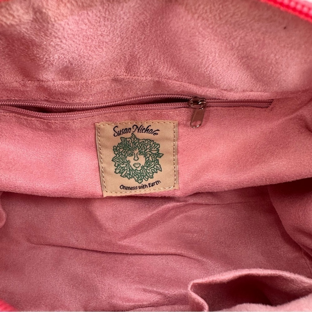 Susan Nichole Pink Crocodile Vegan Leather Oneness with Earth Hand/Cosmetic Bag - Picture 11 of 15
